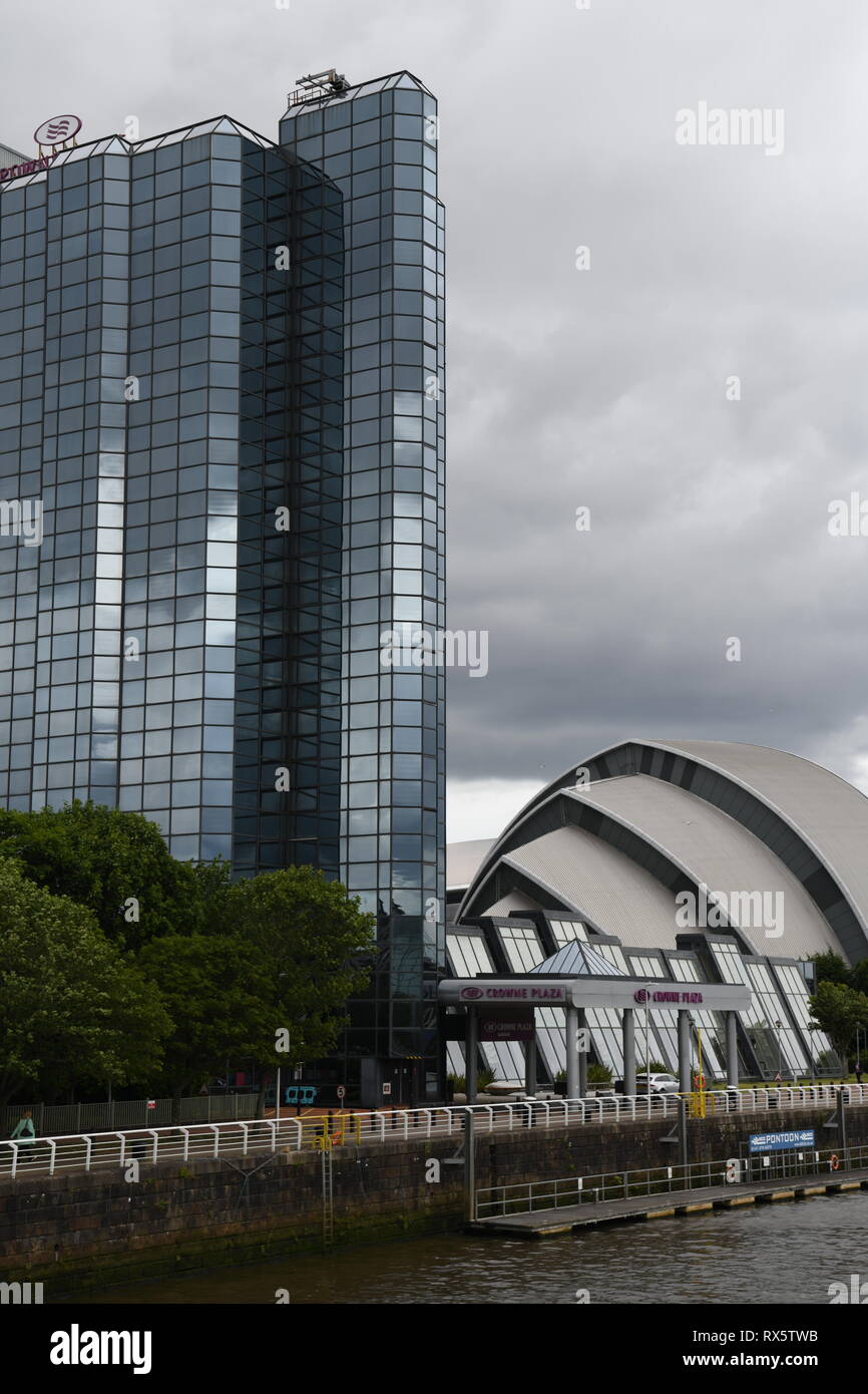 Crowne Plaza Hotel befindet sich am Ufer des Clyde, Glasgow, Schottland, Großbritannien Stockfoto