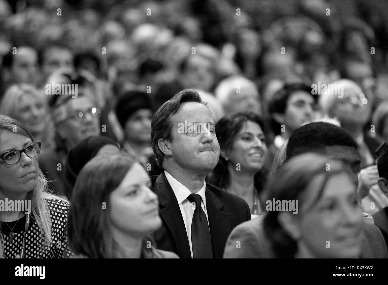 Premierminister David Cameron auf dem Parteitag der Konservativen Partei in Birmingham am 30. Sep 2014. Stockfoto