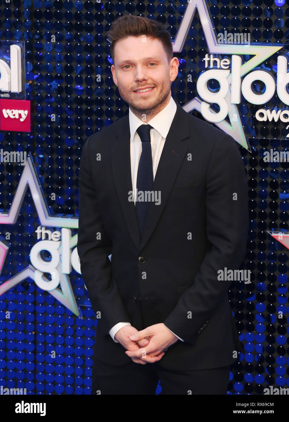 Die Besatzung nimmt an den Global Awards 2019 an der Eventim Hammersmith Apollo in London. Stockfoto