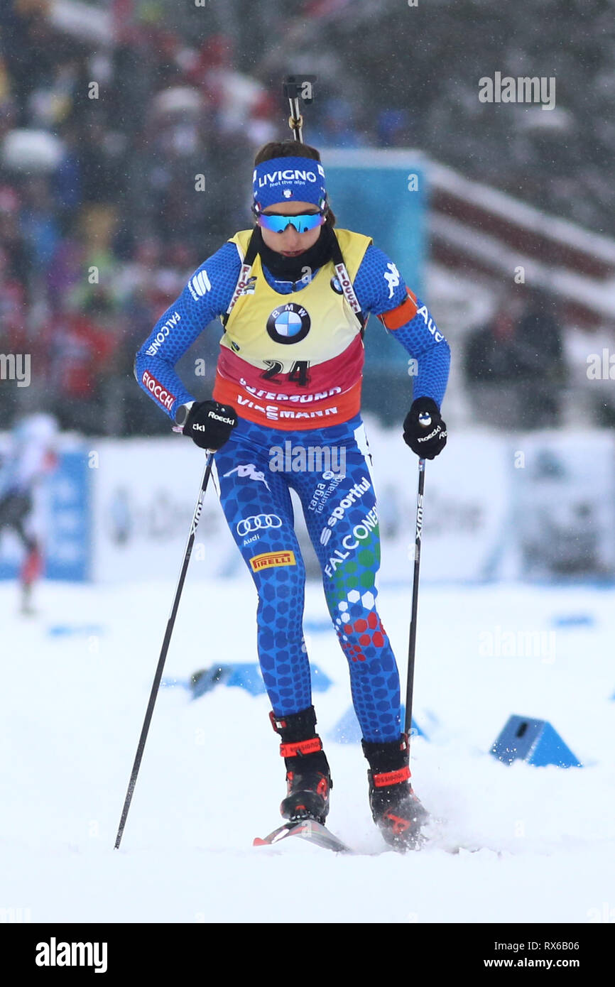 Östersund, Schweden. 8 Mär, 2019. IBU Biathlon Weltmeisterschaften, Tag 2, Sprint Frauen; Lisa Vittozzi (ITA) in Aktion: Aktion plus Sport/Alamy leben Nachrichten Stockfoto