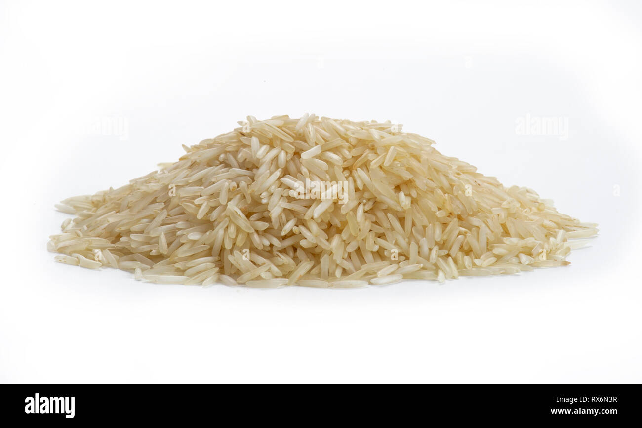 Stapel von Basmati Reis Stockfoto