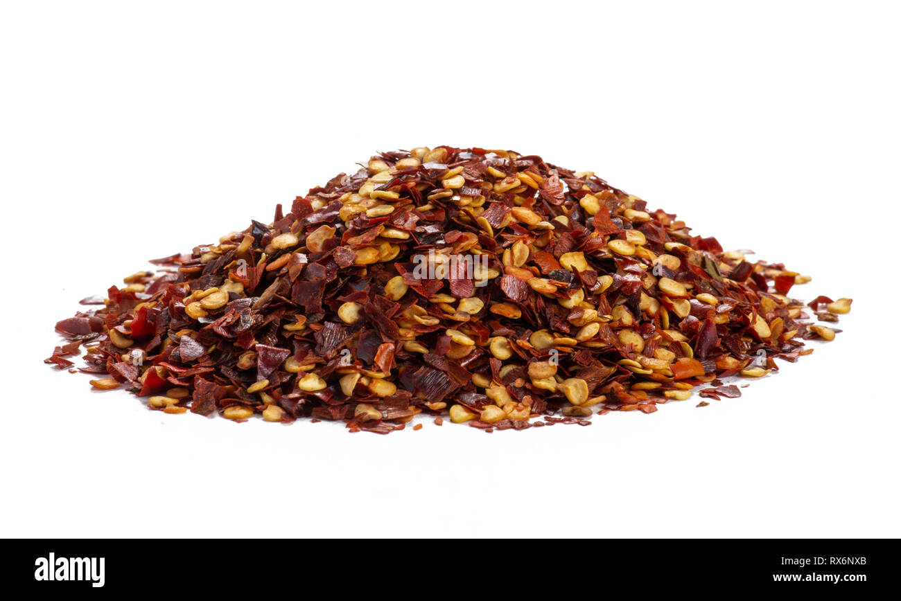 Stapel von Crushed Red Pepper Stockfoto