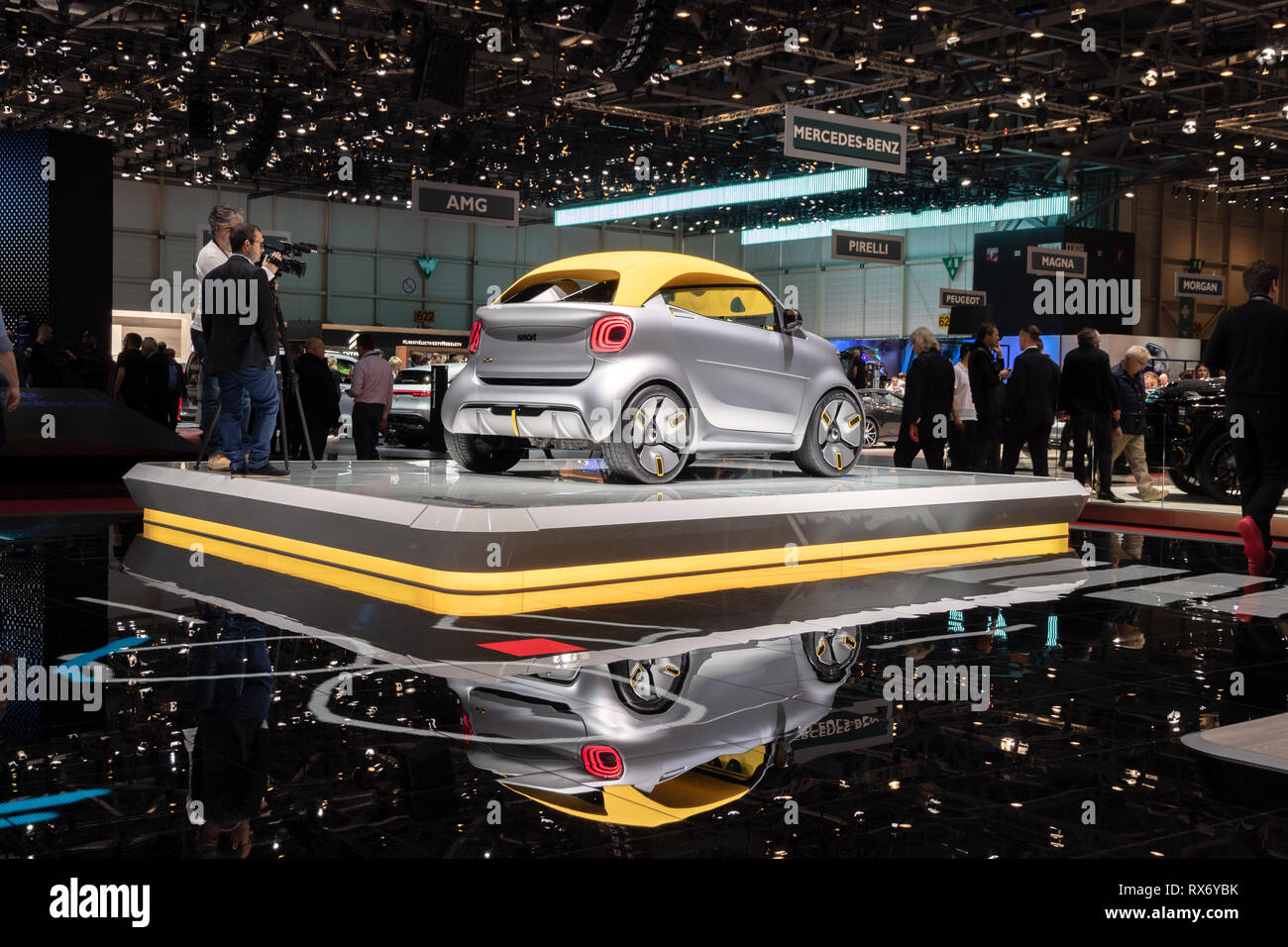 Genf, Schweiz - 5. MÄRZ 2019: Elektro-smart Forease + Concept Car, das erstmals auf dem 89. Internationalen Automobilsalon in Genf präsentiert. Stockfoto