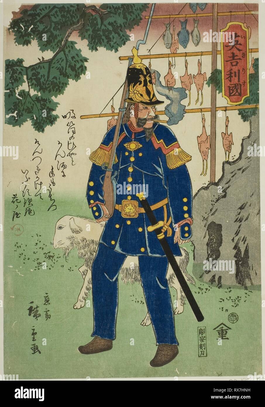 England (Igirusu). Utagawa Hiroshige II (shigenobu); Japanisch, 1826-1869. Datum: 1860. Abmessungen: . Farbe holzschnitt; Oban. Herkunft: Japan. Museum: Das Chicago Art Institute. Stockfoto