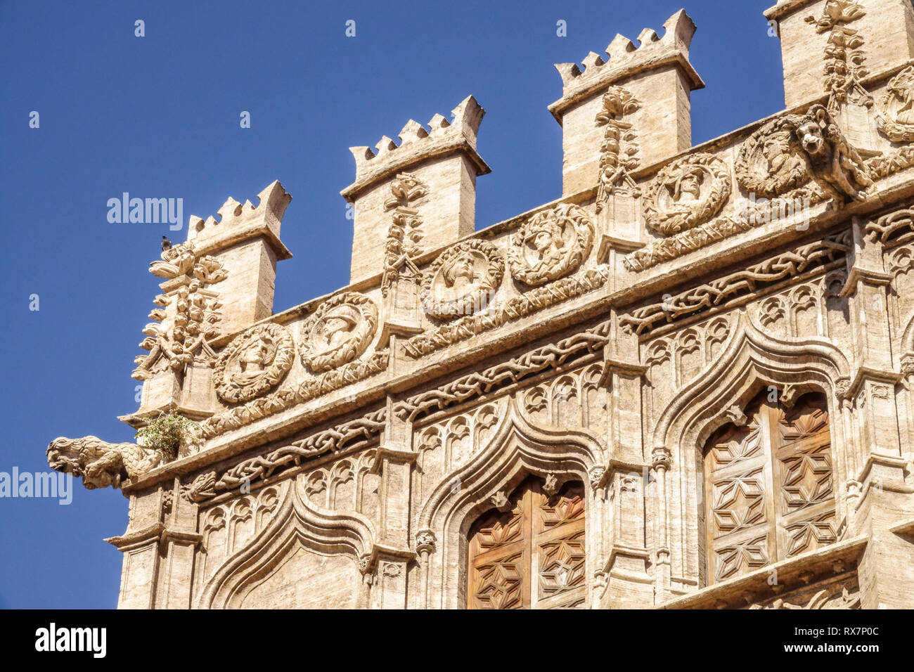 Valencia Seidenbörse, Valencia La Lonja de la Seda Valencia Altstadt Spanien Gotische Architektur Stockfoto