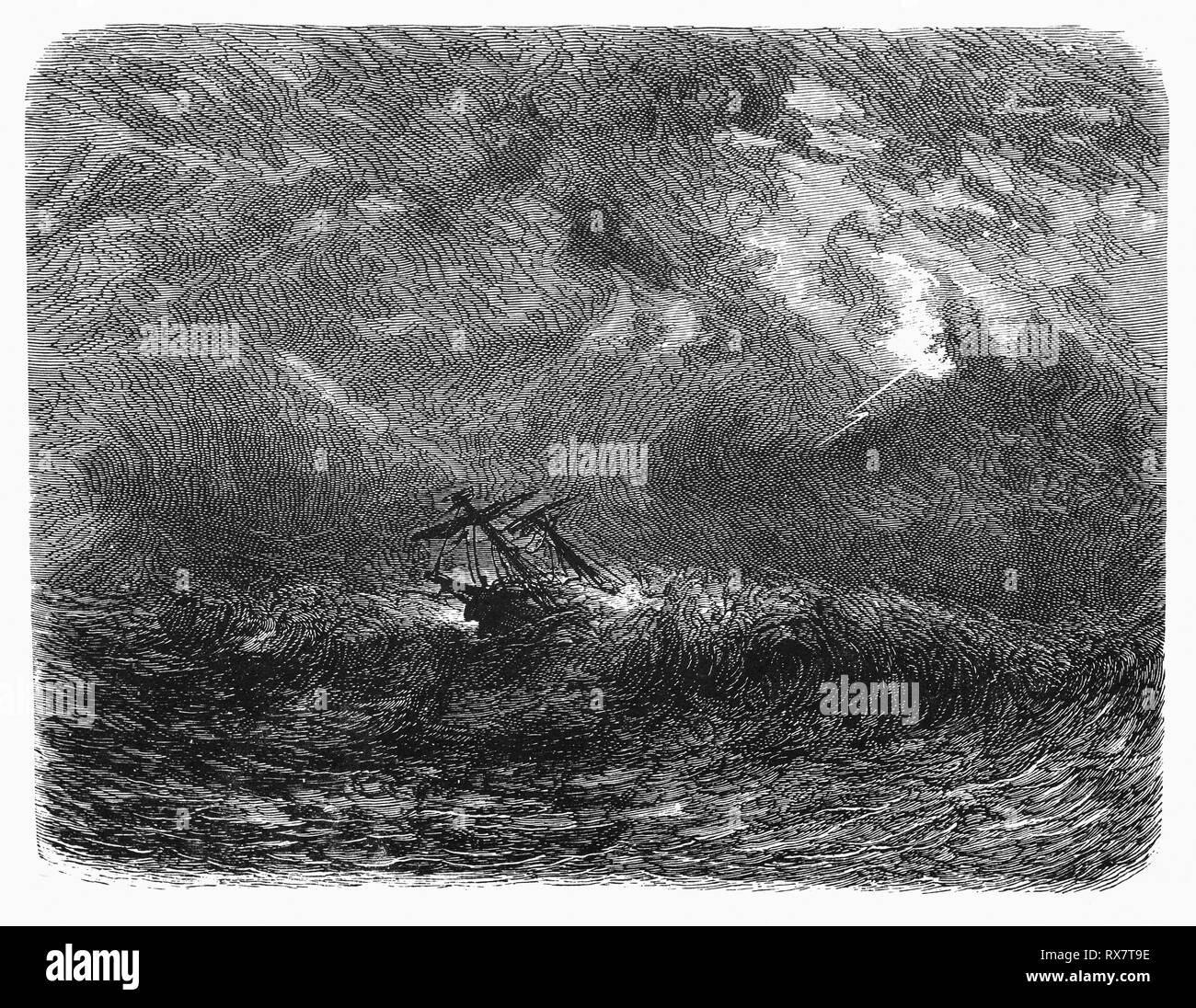 Hildebrand erwacht mit Angst in stürmischen Nächten Freunde erinnern auf See segeln auf Schiffen, die in den Zähnen der Sturm gefangen. Von der Camera Obscura, einem Gebäude aus dem 19. Jahrhundert Sammlung niederländischer humorvoll - realistische Essays, Erzählungen und Skizzen, in denen Hildebrand, der Autor, einen ironischen Blick auf das Verhalten der "well-to-do' nimmt, finden Sie bürgerlichen und ohne ein gutes Wort für Sie. Stockfoto
