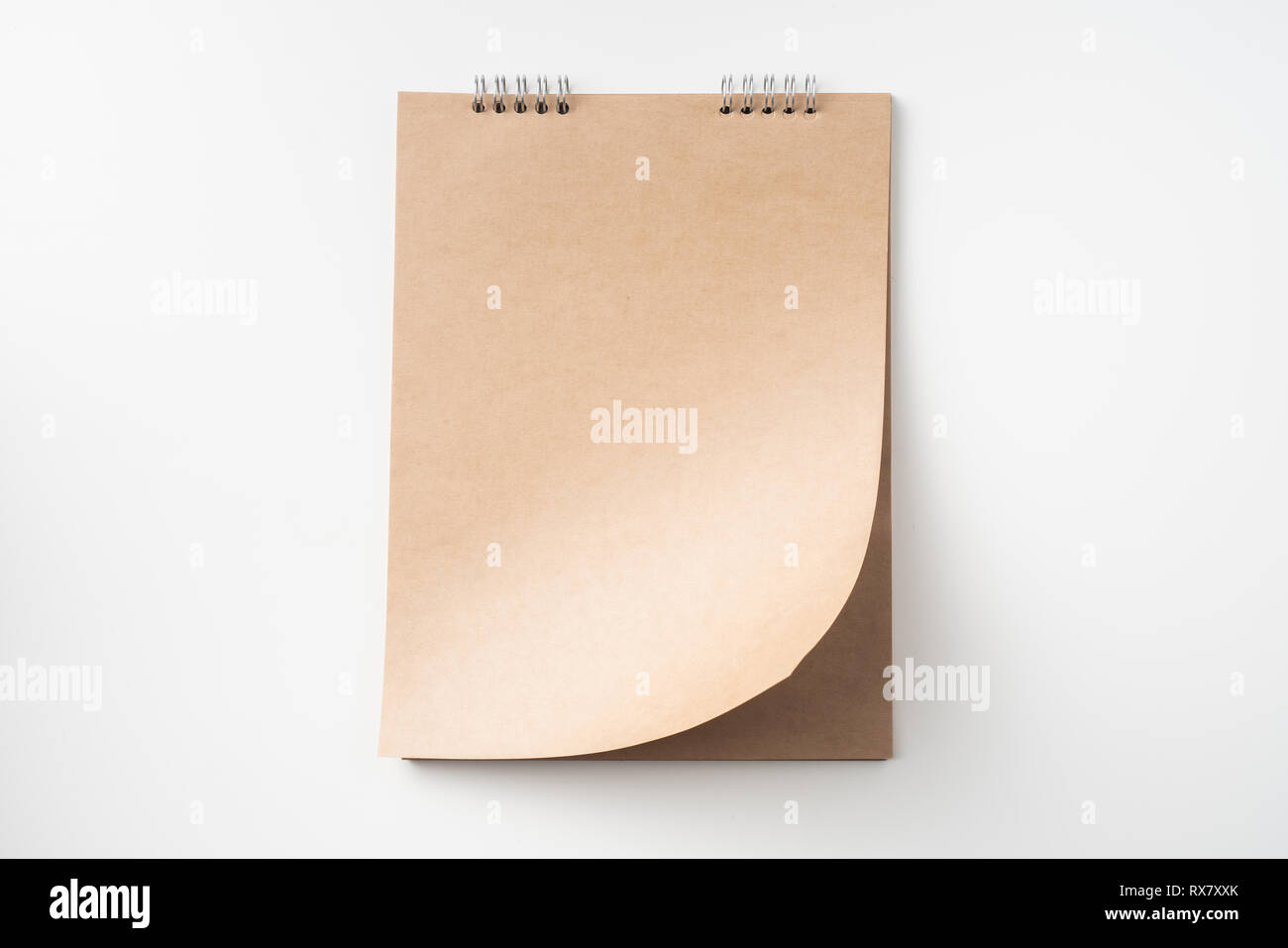 Designkonzept - Ansicht von oben bis sie kraft Seite auf weißem Hintergrund für Mockup isoliert Stockfoto