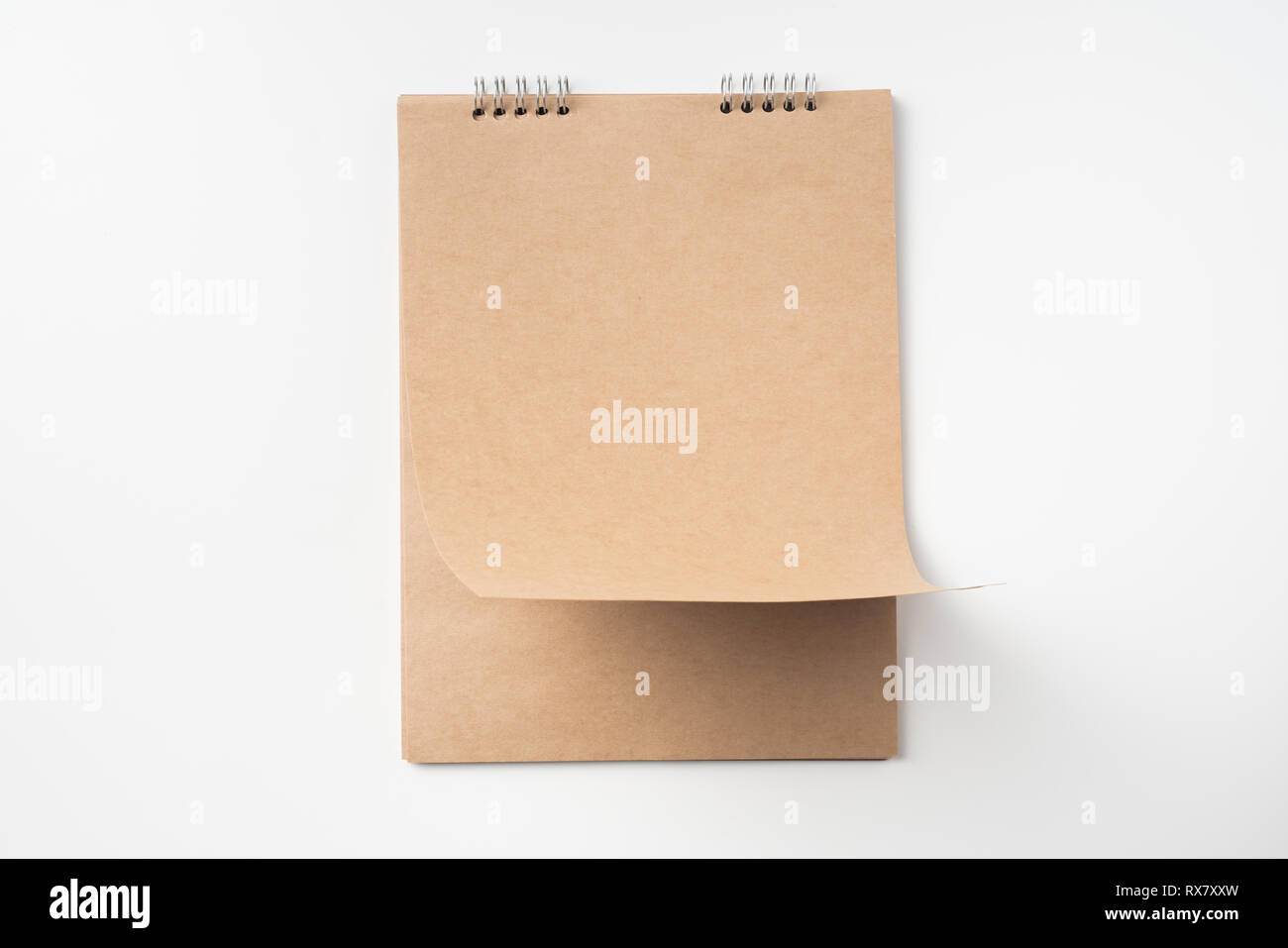 Designkonzept - Ansicht von oben bis sie kraft Seite auf weißem Hintergrund für Mockup isoliert Stockfoto