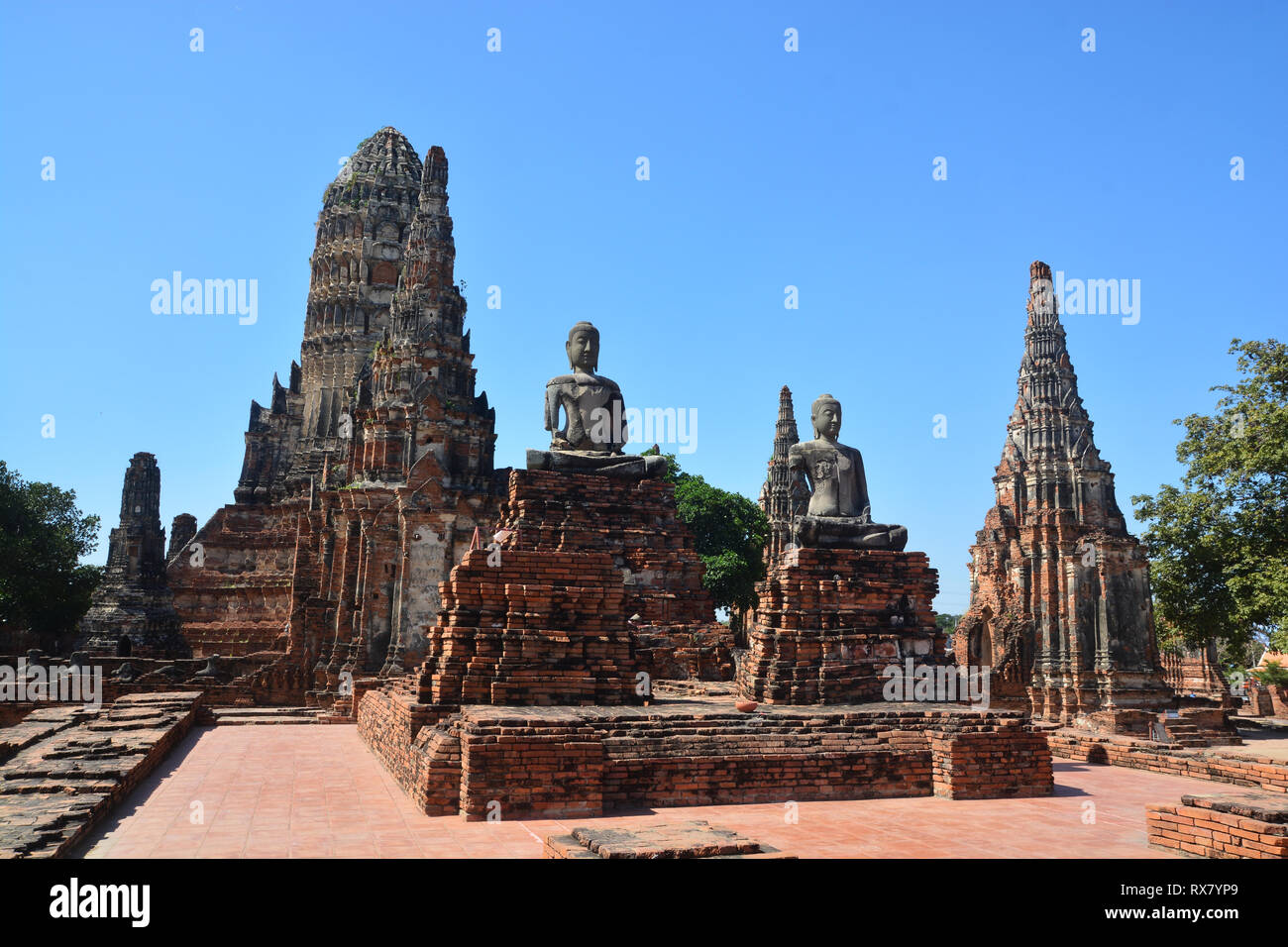 Wat Watthanaram ist ein buddhistischer Tempel in der Stadt Ayutthaya Historical Park, Thailand, am Westufer des Chao Phraya Flusses, außerhalb Ayutt Stockfoto