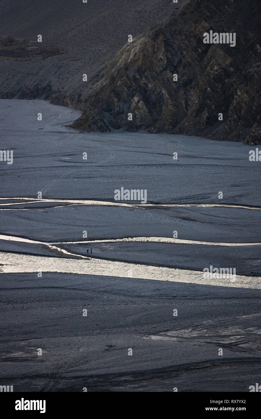 Die Landschaft und das Kloster von Kagbeni, untere Mustang Stockfoto