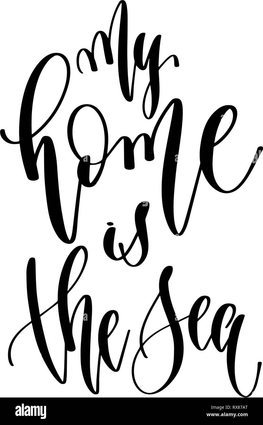 Meine Heimat Ist Das Meer Meine Heimat ist das Meer hand Schriftzug Inschrift über Happy Sommer