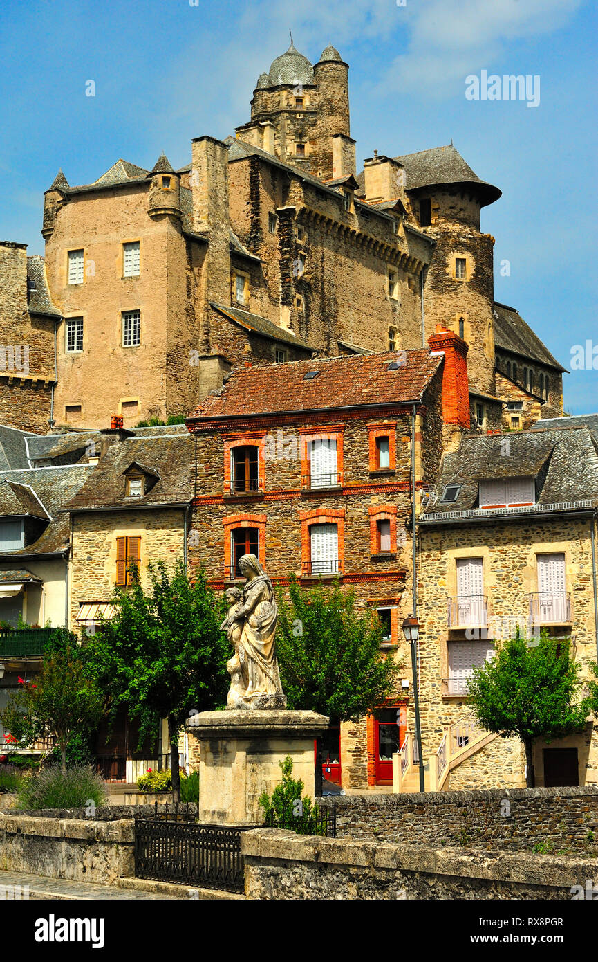 Schloss von Estaing, Chateau d'Estaing, Estaing, Aveyron Abteilung, Occitane, Frankreich Stockfoto