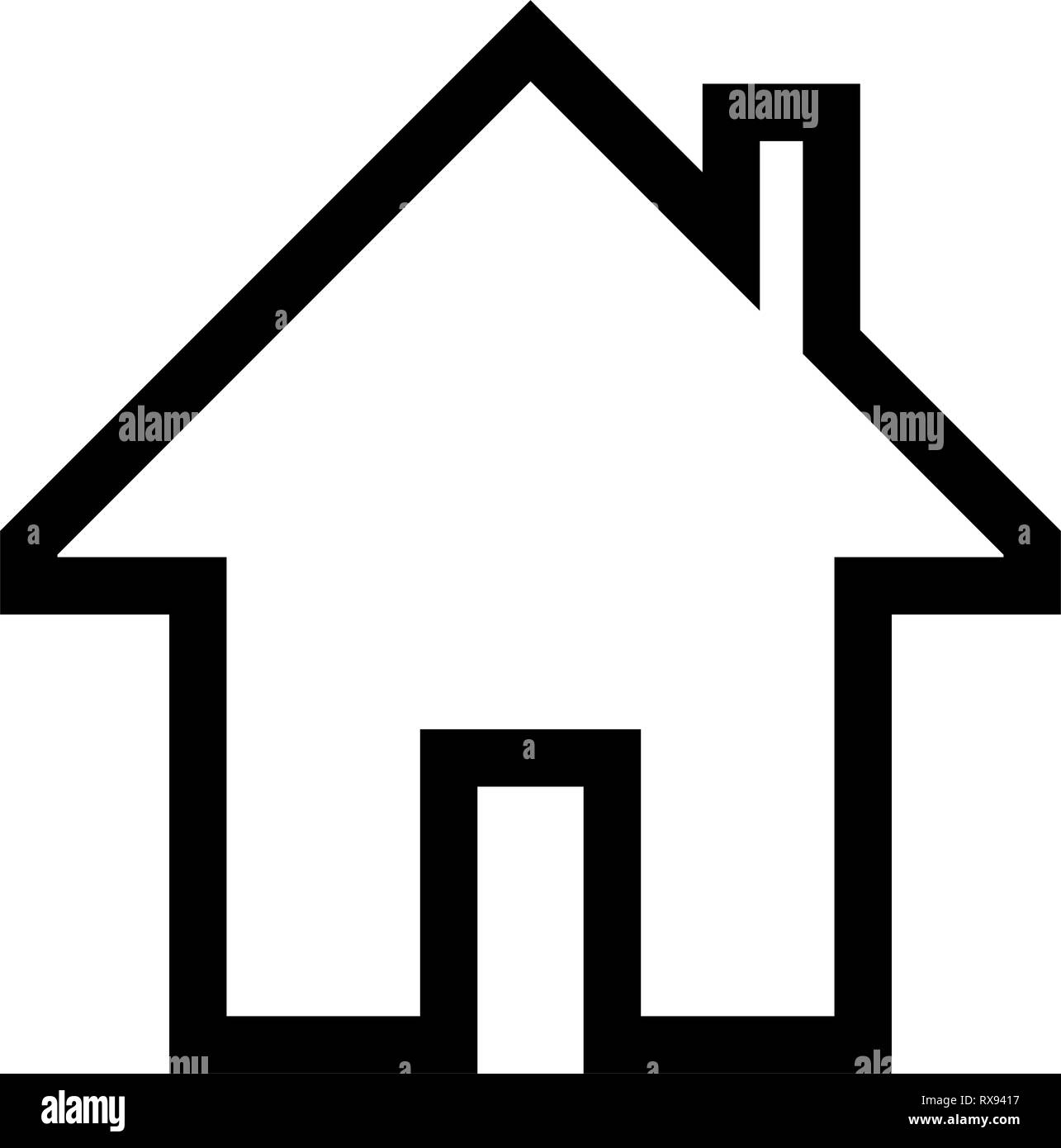 Home Symbol - Schwarz einfache Umrisse, isoliert - Vector Illustration Stock Vektor