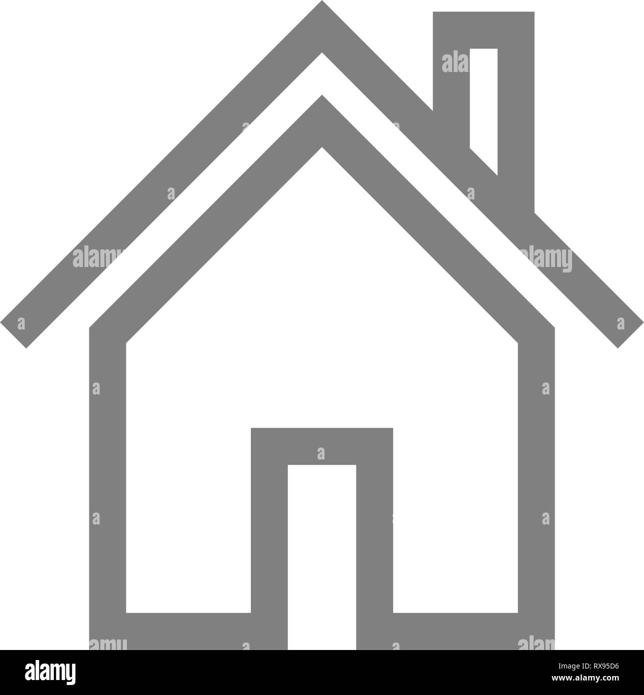 Home Symbol-Grau einfache Umrisse, isoliert - Vector Illustration Stock Vektor