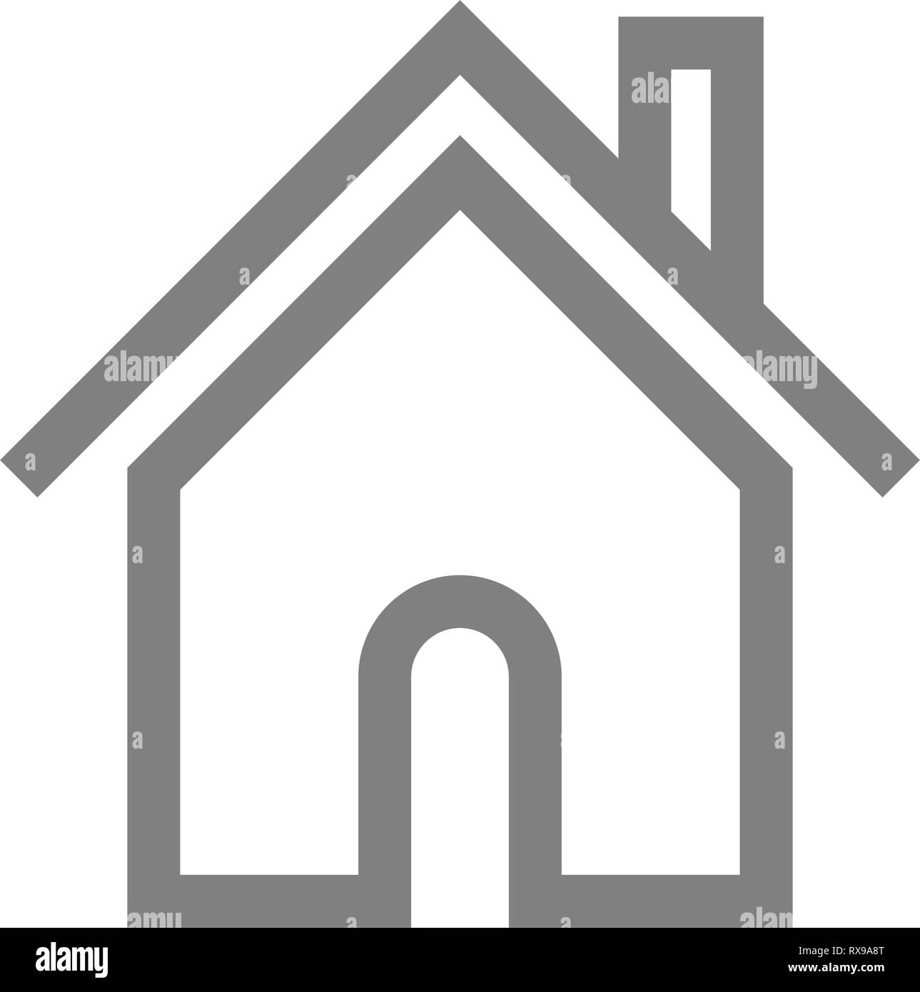 Home Symbol-Grau einfache Umrisse, isoliert - Vector Illustration Stock Vektor
