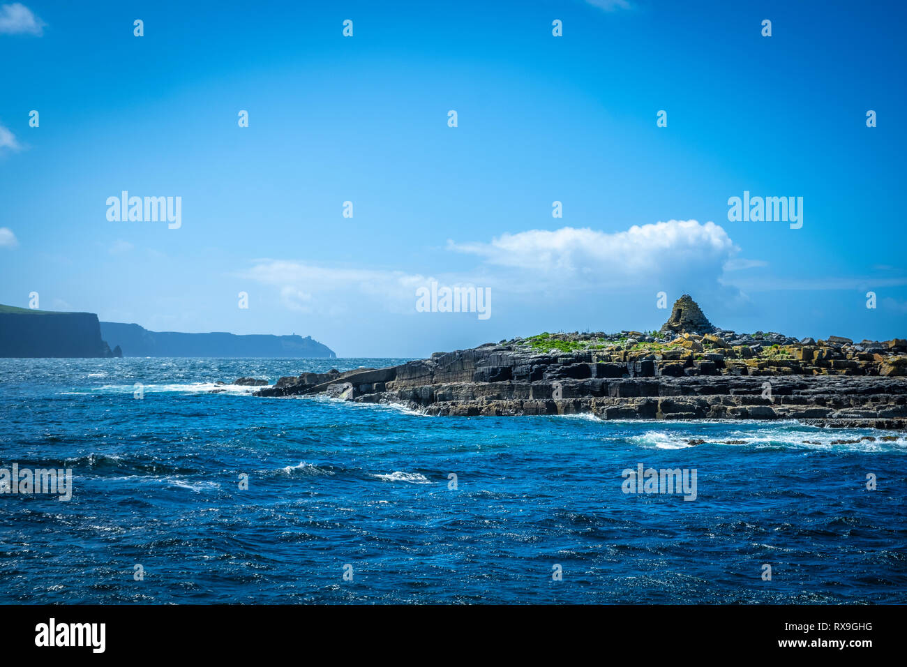 Krabbe Insel in Doolin Stockfoto