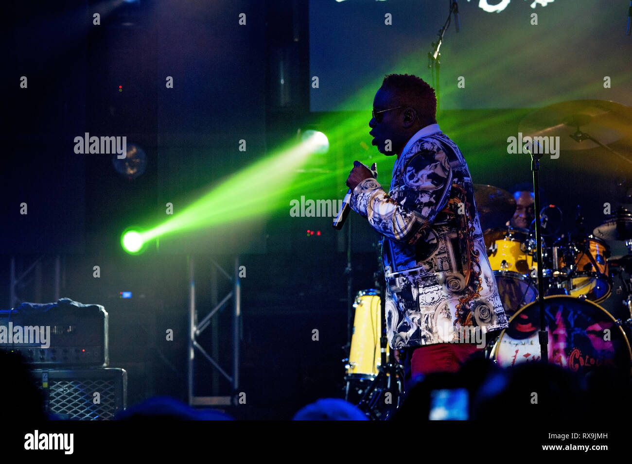 Corey Glover, der Sänger der Band "Living Colour" durchführen für eine Show im Kultur Zimmer in Ft. Lauderdale, Florida, am 27. Oktober 2017. Stockfoto