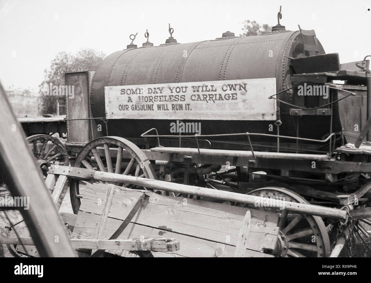 Gilmore Öl, Kessel auf Rädern, Los Angeles, Kalifornien, 1931 Stockfoto