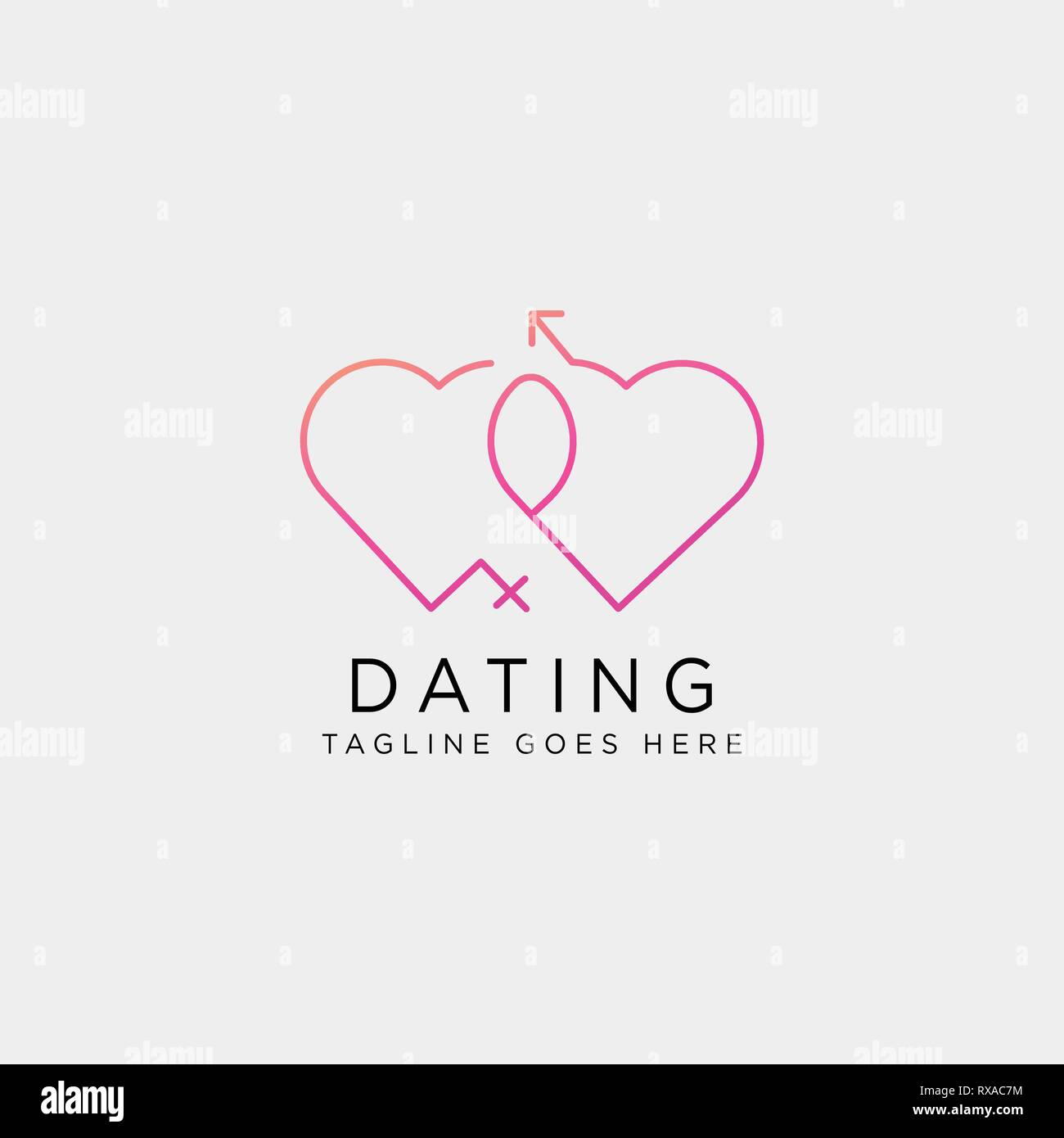 Dating love line Logo template Vector Illustration icon-Element isoliert Stock Vektor