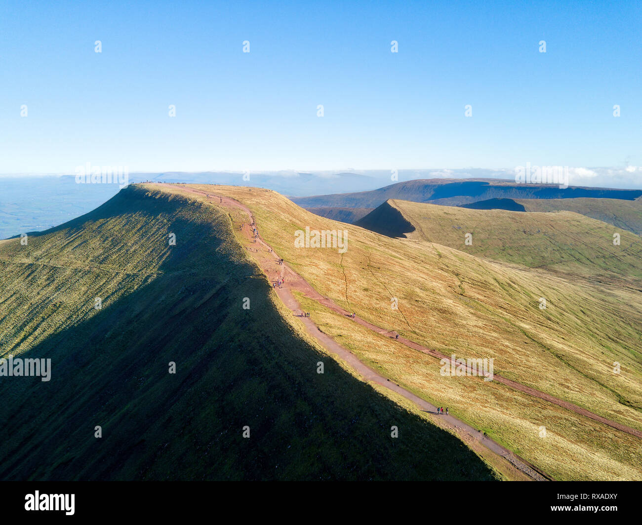 Brecon Beacon Wanderung im Südlichen Wales im November 2018 genommen, hdr genommen Stockfoto