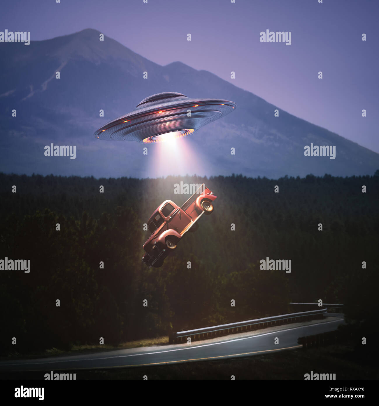 Alien Abduction, Abbildung Stockfoto