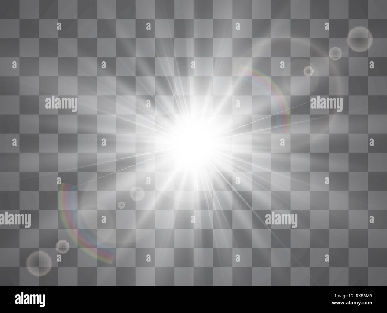 Glow Light Effect. Star Burst mit funkelt. Sun Vektor illustration Stock Vektor