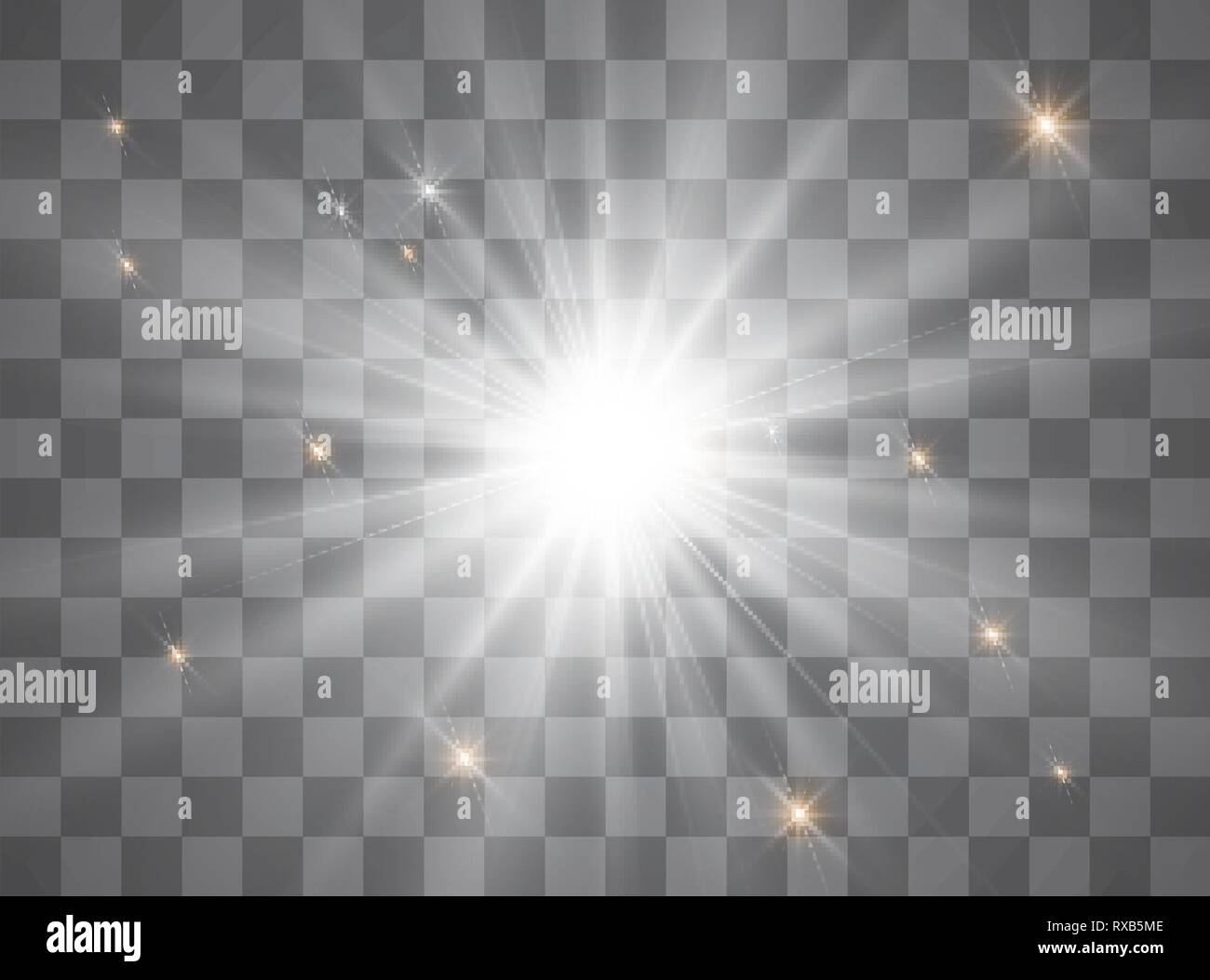 Glow Light Effect. Star Burst mit funkelt. Sun Vektor illustration Stock Vektor