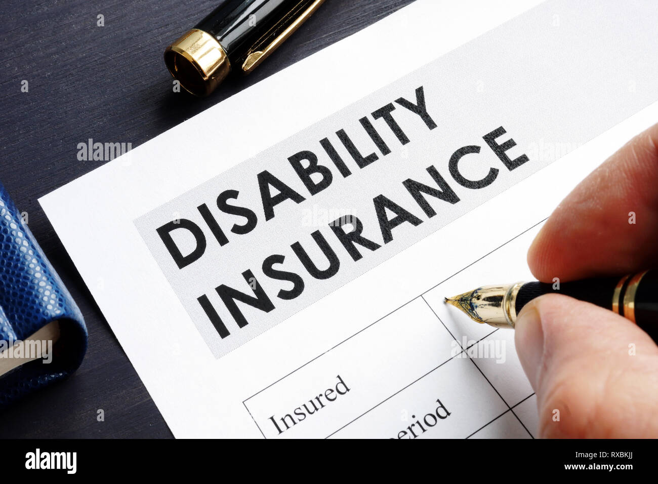 Der Mensch ist in die Invalidenversicherung. Stockfoto