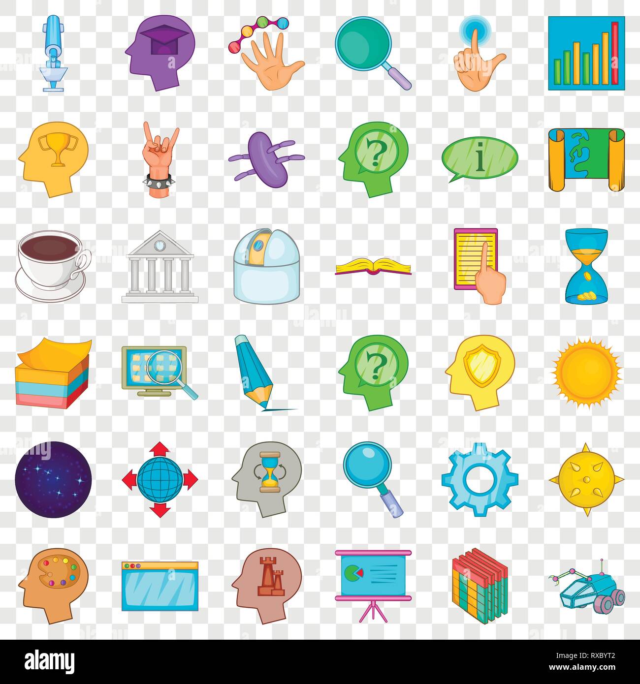 Idee-Icons set, cartoon-Stil Stock Vektor