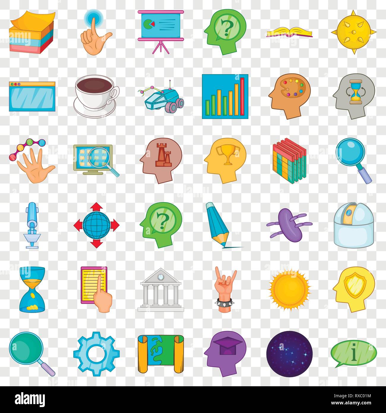 Präsentation-Icons set, cartoon-Stil Stock Vektor