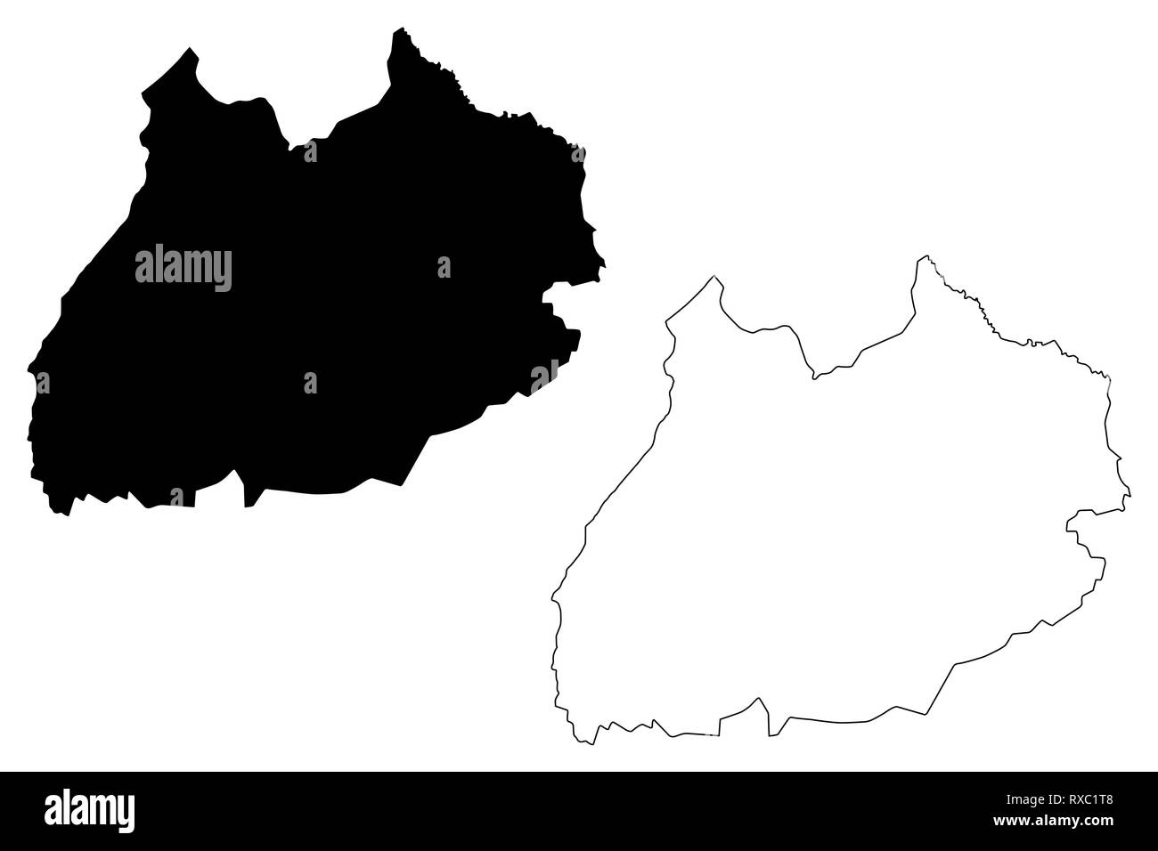 Marrakesh-Safi Region (administrative divisions von Marokko, Königreich Marokko, Marokko) Karte Vektor-illustration, kritzeln Skizze Marrakesch Stock Vektor