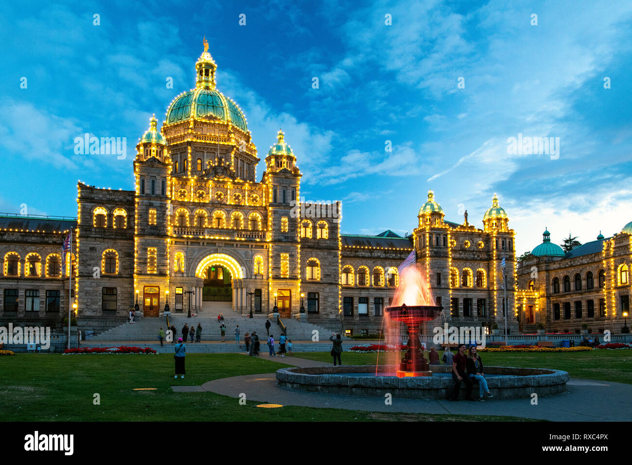 BC Parlament Gebäude (Legislative), Downtown Victoria, BC, Kanada Stockfoto