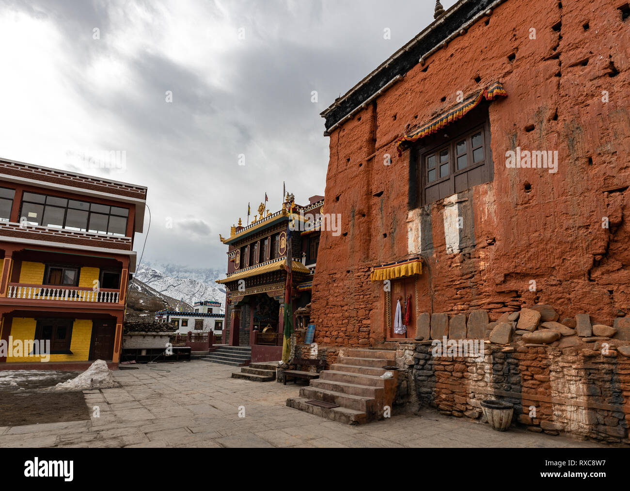 Die Landschaft und das Kloster von Kagbeni, untere Mustang Stockfoto