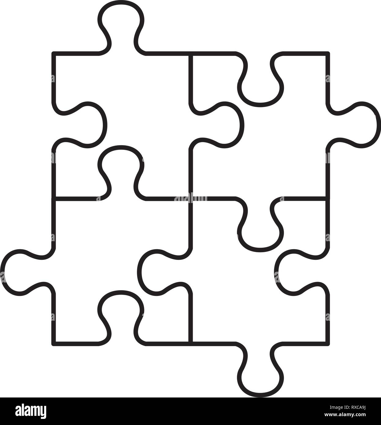 Puzzle verbundene Lösung Symbol Stock-Vektorgrafik - Alamy