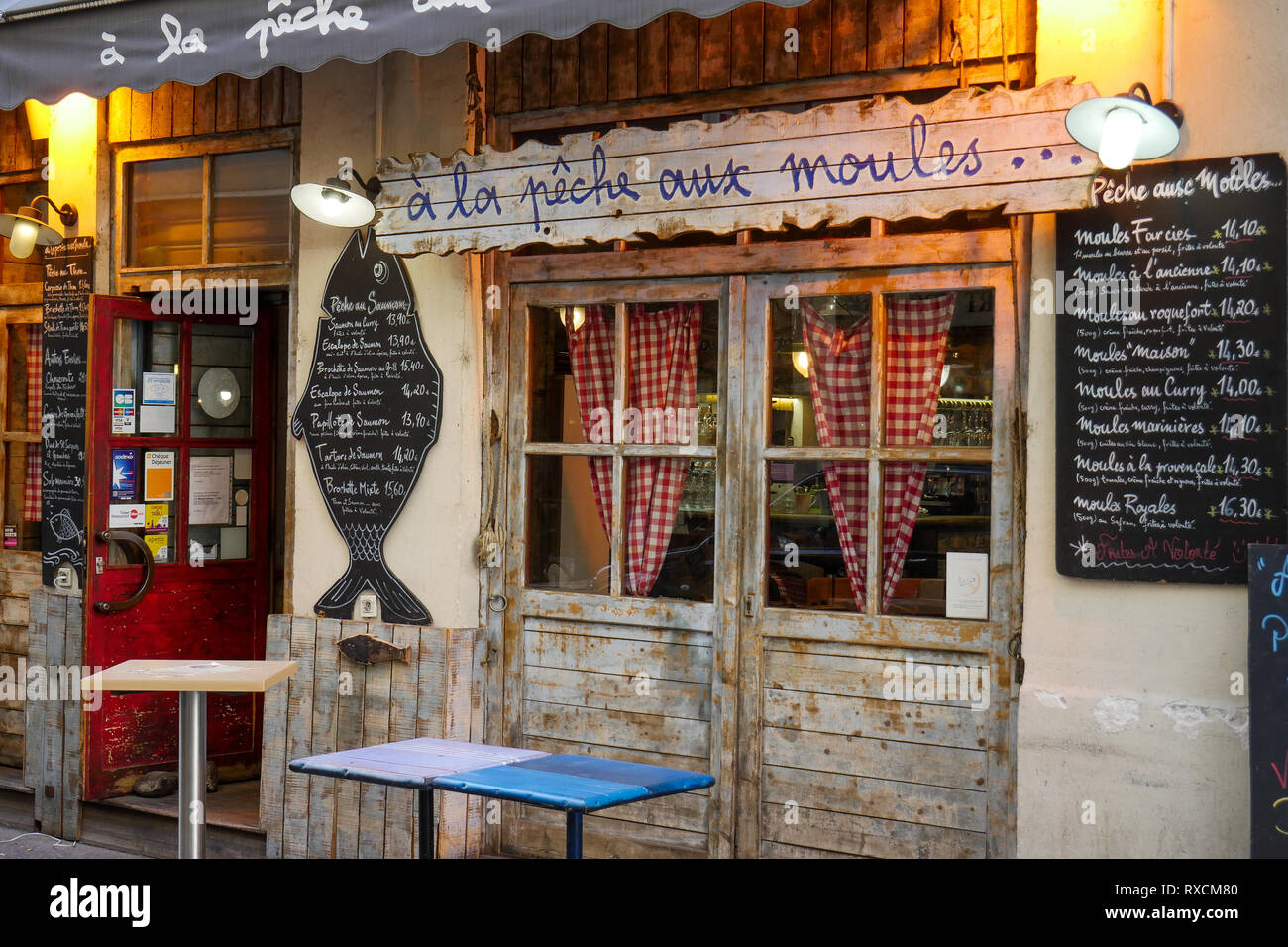 Fisch und Meeresfrüchte Restaurant, Rue des Marroniers, Lyon, Frankreich Stockfoto