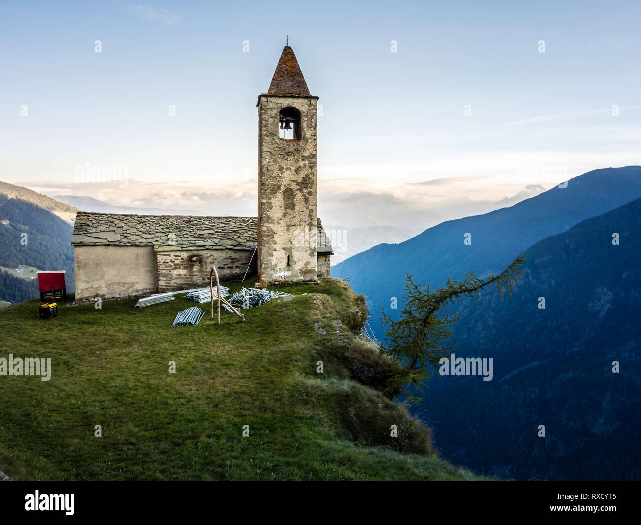 San romerio, Val Poschiavo, Graubünden, Schweiz Stockfoto