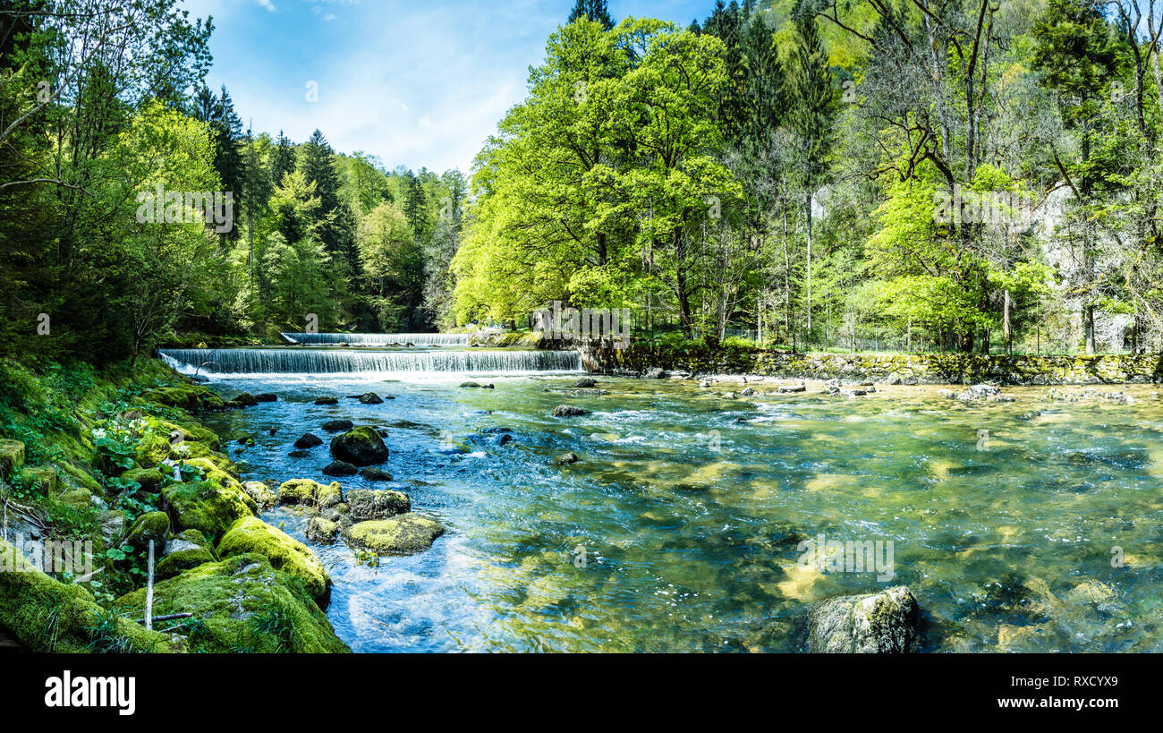 Areuse Stromschnellen, Braunwald, Kanton Neuenburg, Schweiz Stockfoto