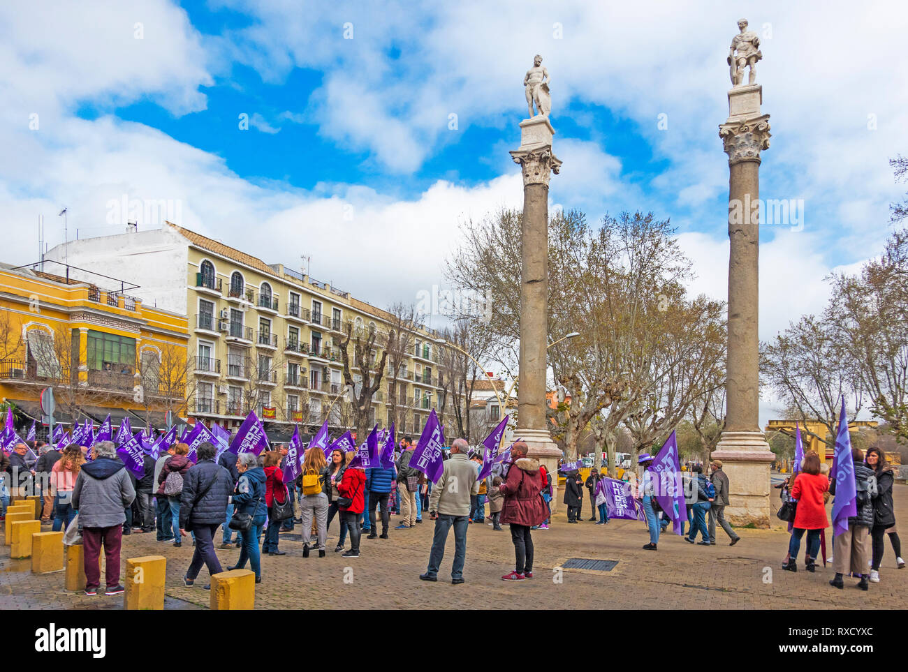 März 8, 2019, Tag der Frau, eine Demonstration in Spanien für gleiche Rechte für alle genders​ Stockfoto