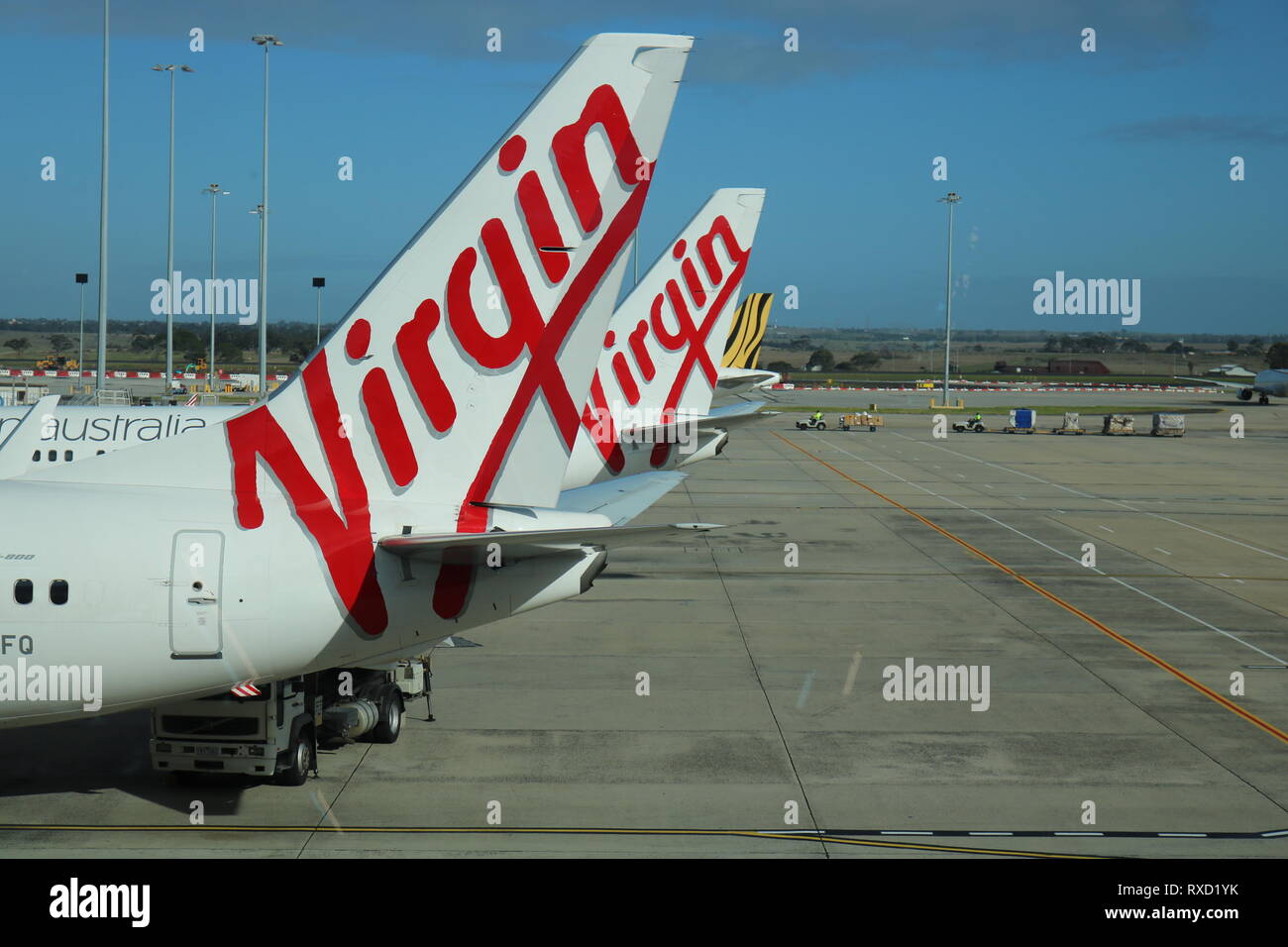 Jungfrau Australien Flugzeug Schwanz Stockfoto