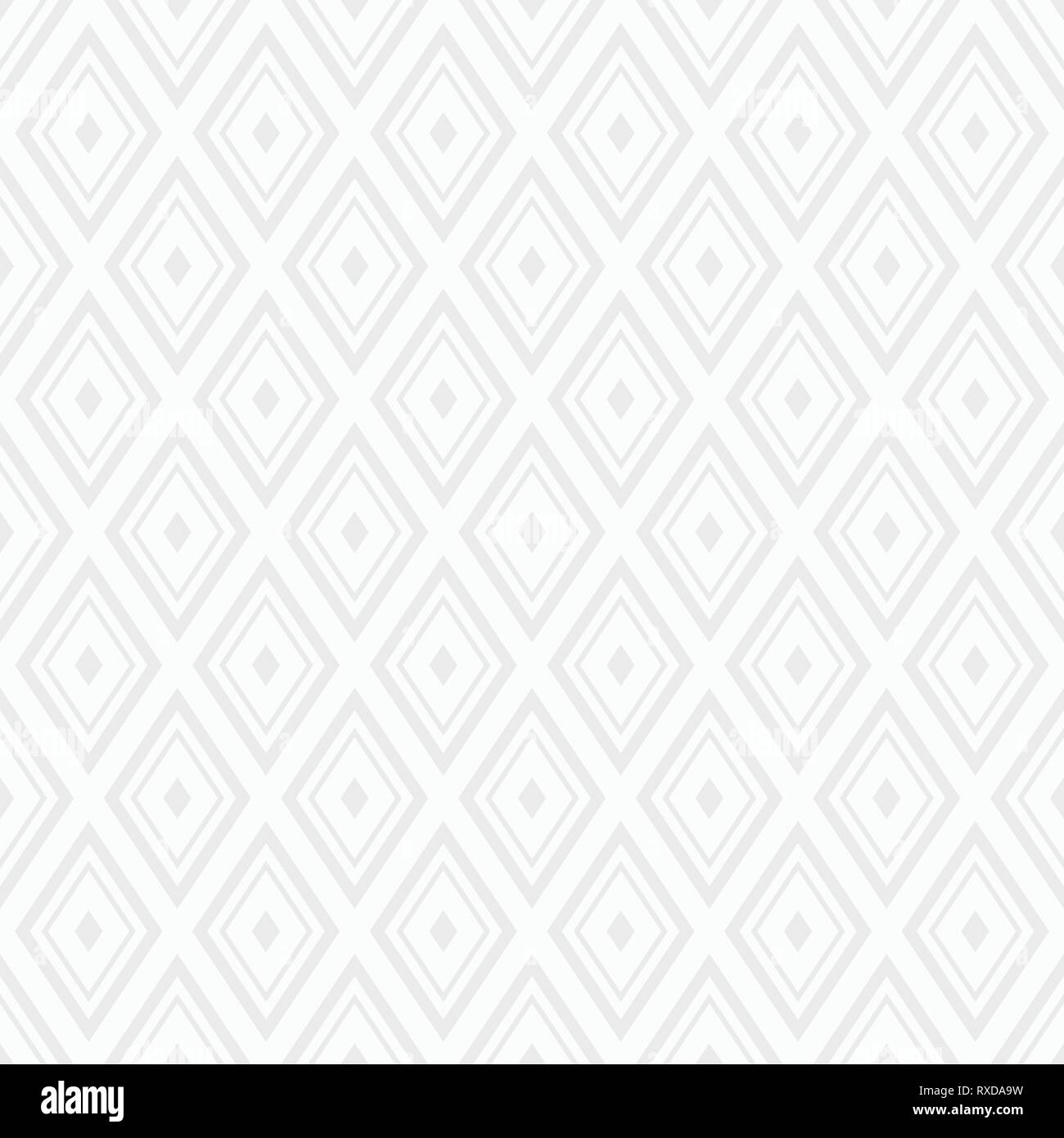 Vektor nahtlose Muster. Geometrische Hintergrund mit Rauten. Weiße und graue geometrische Struktur. Moderne, elegante Textur. Wiederkehrende geometrische Fliesen. Stock Vektor