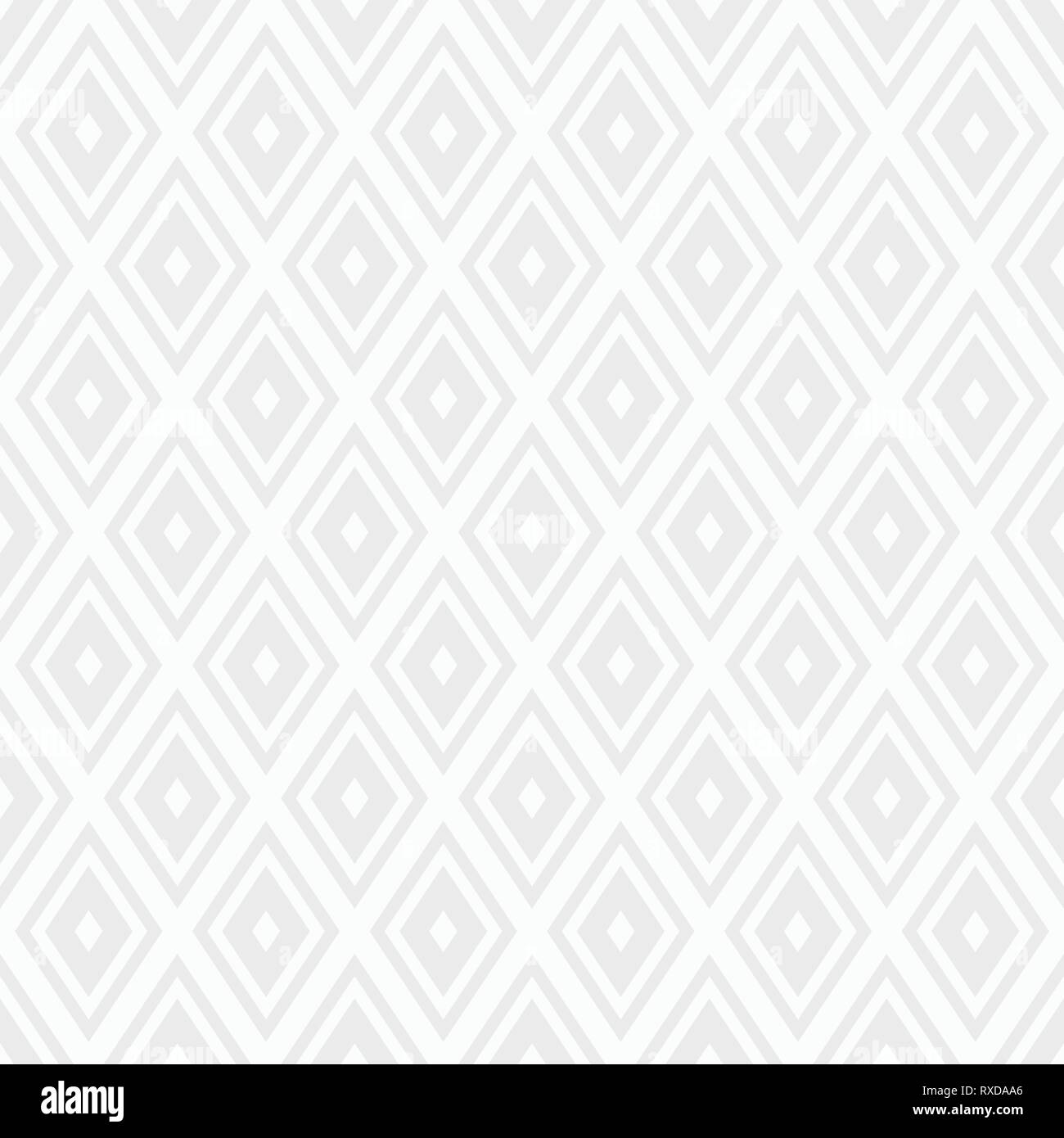 Vektor nahtlose Muster. Geometrische Hintergrund mit Rauten. Weiße und graue geometrische Struktur. Moderne, elegante Textur. Wiederkehrende geometrische Fliesen. Stock Vektor