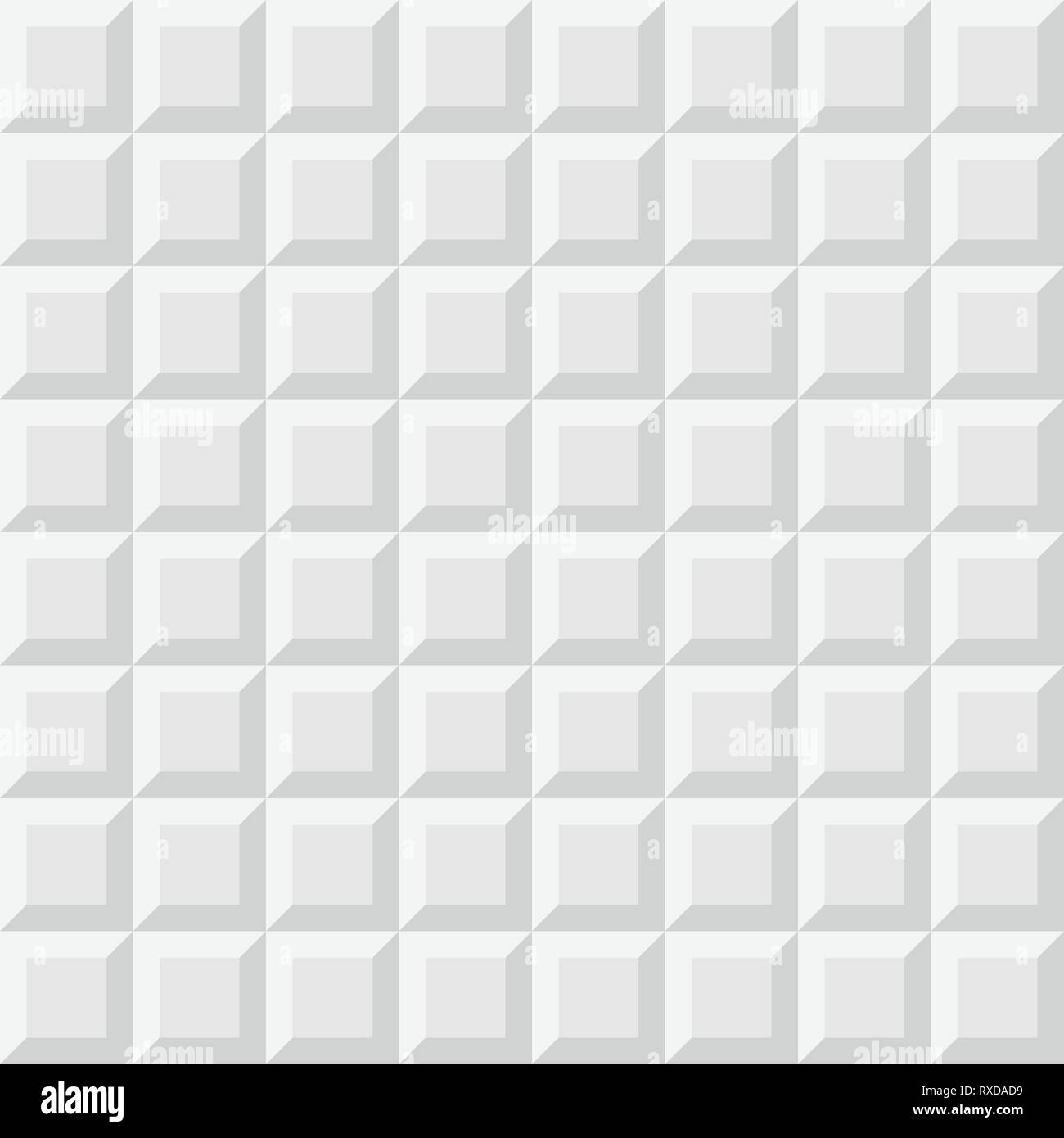 Zusammenfassung Hintergrund der Quadrate. Weiße und graue geometrische Struktur. Nahtlose quadratischen Muster. Strukturierte Hintergrund. Vector Illustration. Stock Vektor