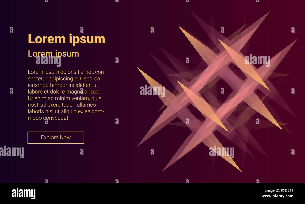 Minimale Steigung Hintergrund mit abstrakten geometrischen Formen ideal für Web Design. Roboto Font verwendet wird. Stock Vektor