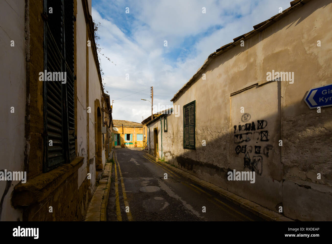 Wunderschöne alte Architektur der türkischen Nikosia. Stadtbild auf Zypern Insel genommen. Stockfoto