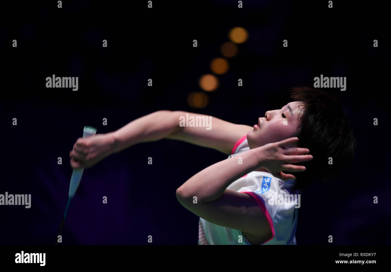 Arena Birmingham, Birmingham, UK. 9 Mär, 2019. Yonex All England Open Badminton Championships, Tag 4; der Frauen singles Match, TAI 1176 Ying von Chinesisch Taipei gegen Akane Yamaguchi, Japan; Akane Yamaguchi, Japan Credit: Aktion plus Sport/Alamy leben Nachrichten Stockfoto