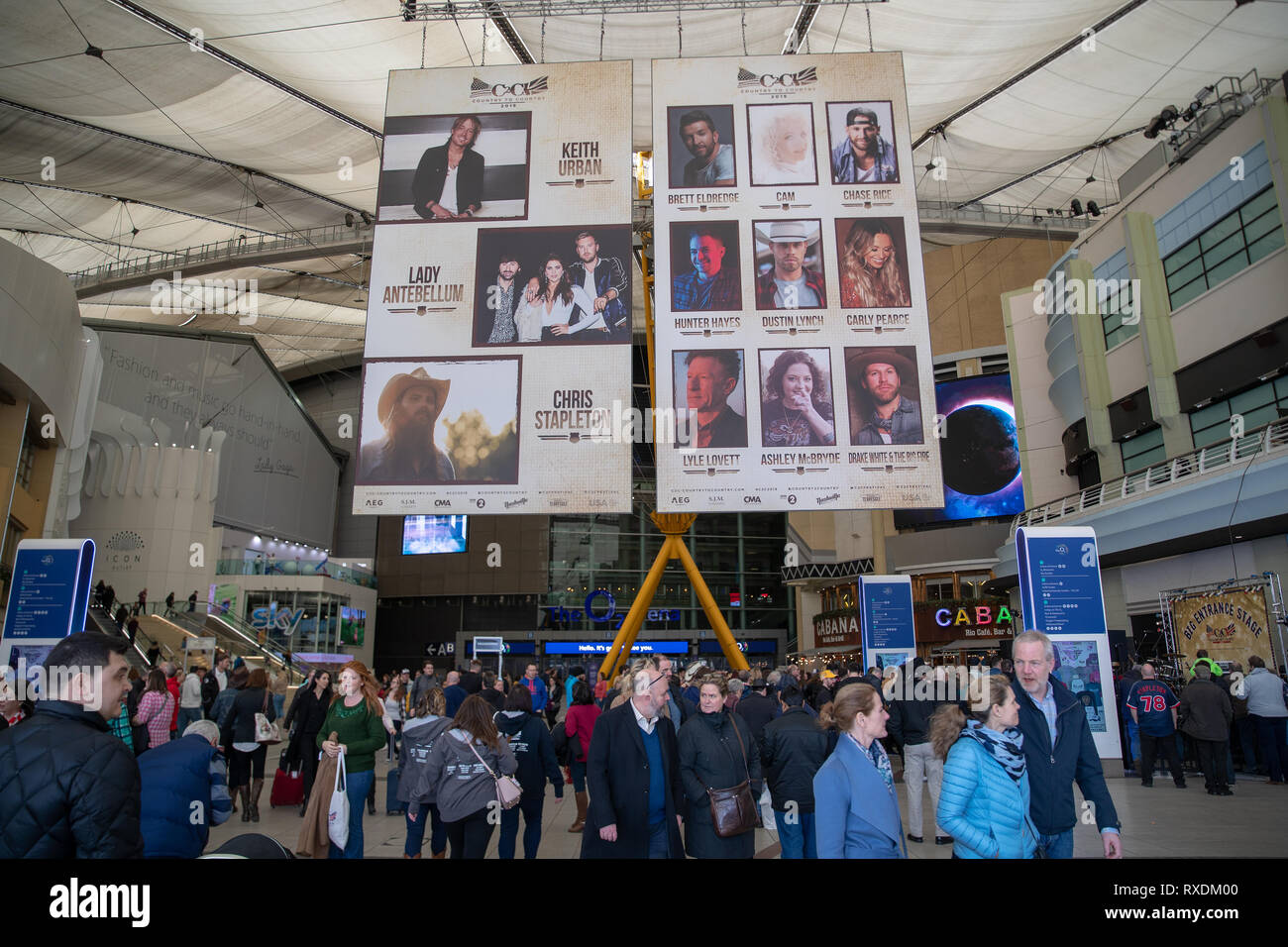London, Großbritannien. 09 Mär, 2019. London, Großbritannien. Samstag, 9. März 2019. Country Musik Fans in der O2 Arena für Tag 2 von C2C: von Land zu Land in der O2 Arena, Kredit: Jason Richardson/Alamy leben Nachrichten Stockfoto