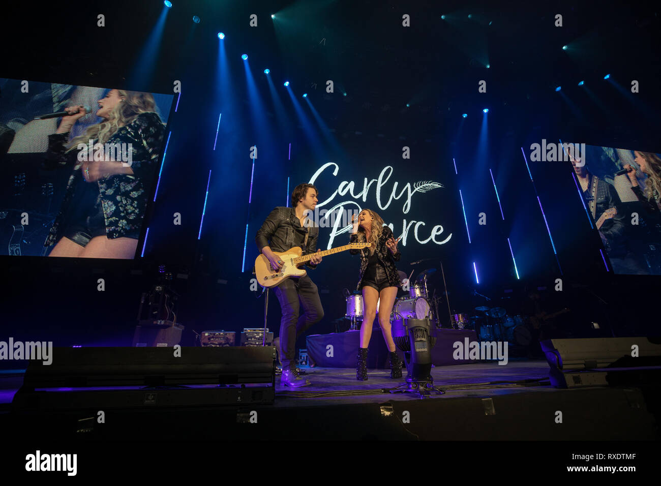 London, Großbritannien. 09 Mär, 2019. London, Großbritannien. Samstag, 9. März 2019. Carly Pearce ausführen an Tag 2 von C2C: Land zu Land Festival in der O2 Arena, Kredit: Jason Richardson/Alamy leben Nachrichten Stockfoto