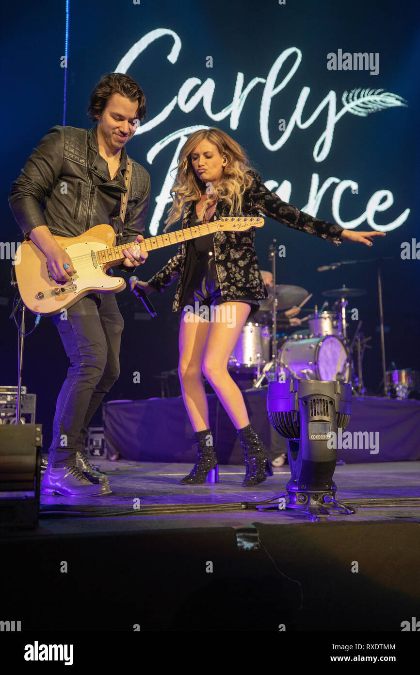 London, Großbritannien. 09 Mär, 2019. London, Großbritannien. Samstag, 9. März 2019. Carly Pearce ausführen an Tag 2 von C2C: Land zu Land Festival in der O2 Arena, Kredit: Jason Richardson/Alamy leben Nachrichten Stockfoto