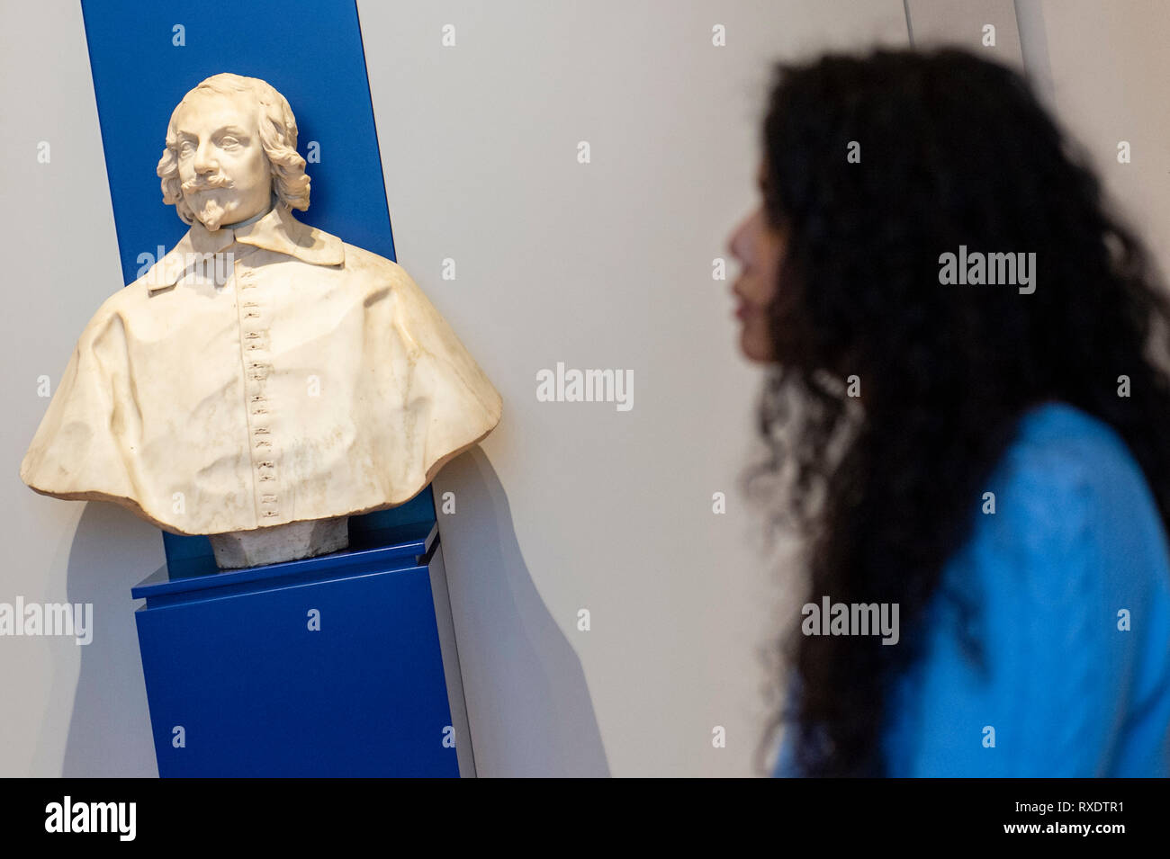 Turin, Italien, 09. März, 2019. Foto LaPresse/Nicol &#xf2; Campo 9/3/2019 Turin (Italia) Cronaca Settimana dei Musei, l'iniziativa promossa dal Ministero per i Beni e le Attivit&#xe0;culturali prevede l'ingresso gratuito a i tutti Musei statali Dal 5 al 10 marzo Nella Foto: il Busto del Cardinale Maurizio Di Savoia fatto da Francois Le Quesnoy esposto nella Galleria Sabauda Foto/LaPresse Nicol &#xf2; Campo März 9, 2019 Turin (Italien) Nachrichten Woche der Museen, die Initiative, die vom Ministerium für kulturelles Erbe und Aktivitäten gefördert bietet freien Eintritt in alle staatlichen Museen von 5 bis Stockfoto