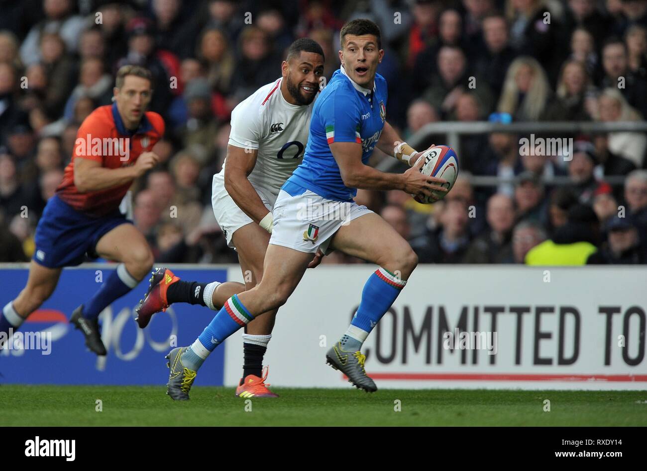 London, Großbritannien. 09 Mär, 2019. Tommaso Allan (Italien). England V Italien. Guinness sechs Nationen Rugby. Twickenham Stadium. Credit: Sport in Bildern/Alamy leben Nachrichten Stockfoto